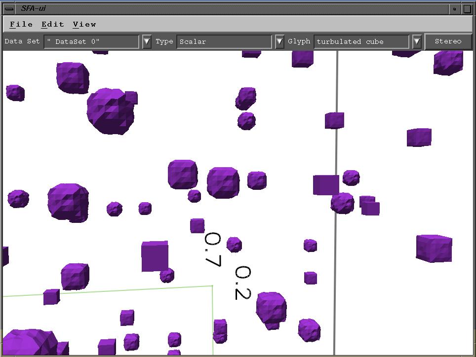 Glyph shape : Turbulence on a cube