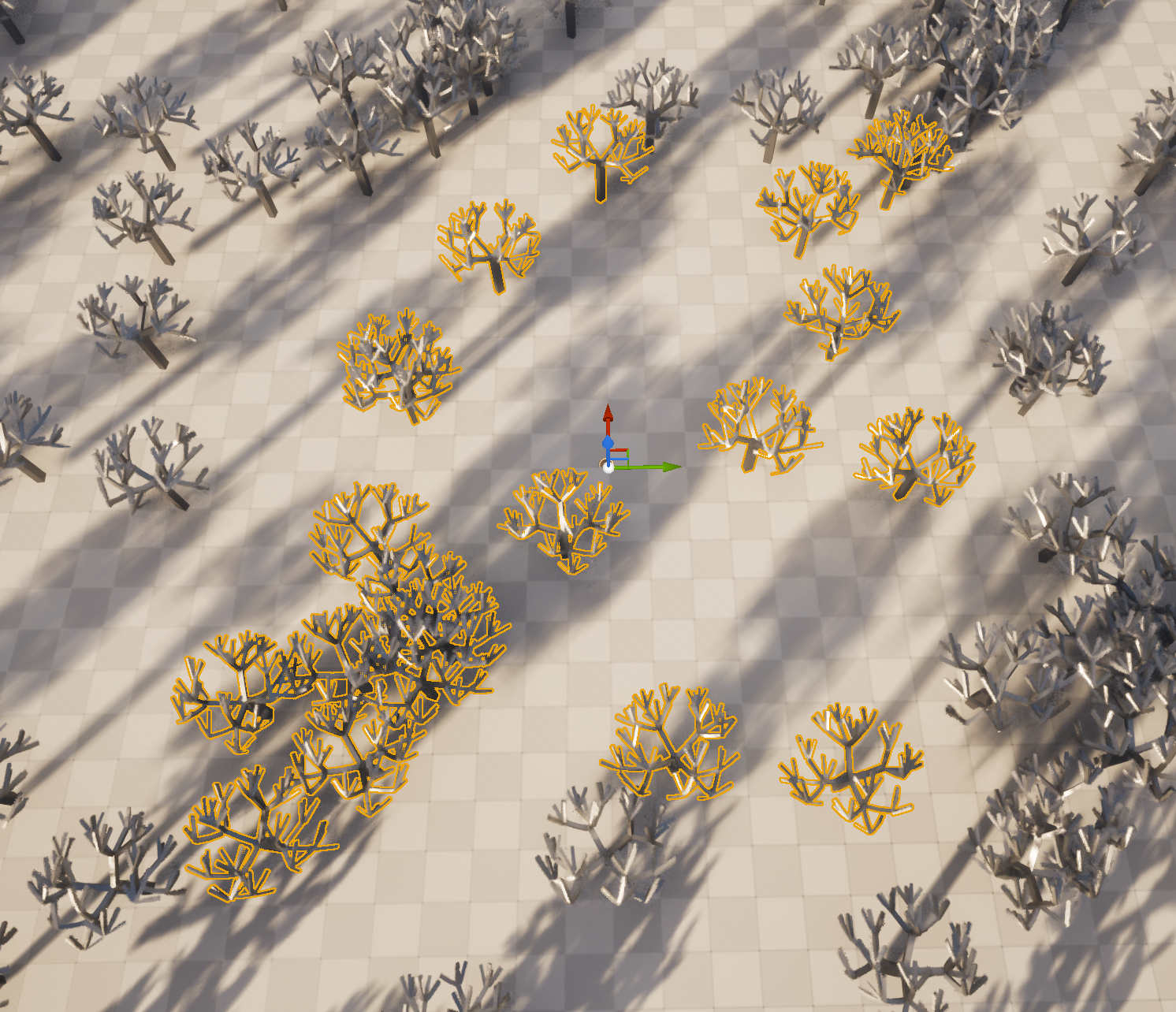 Randomly placed trees